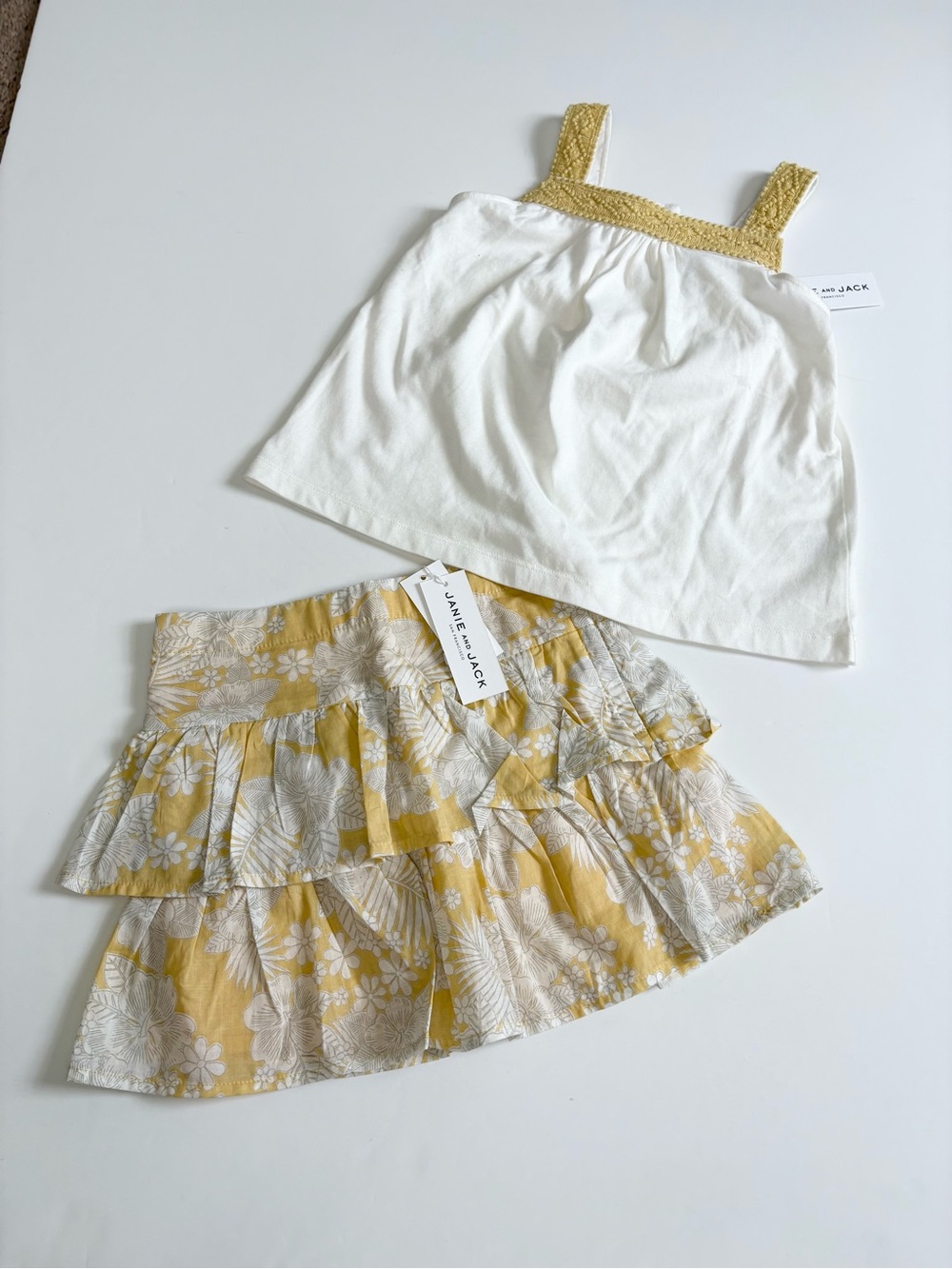 Janie And Jack Yellow Tank Skirt Set Size 5 New with Tags